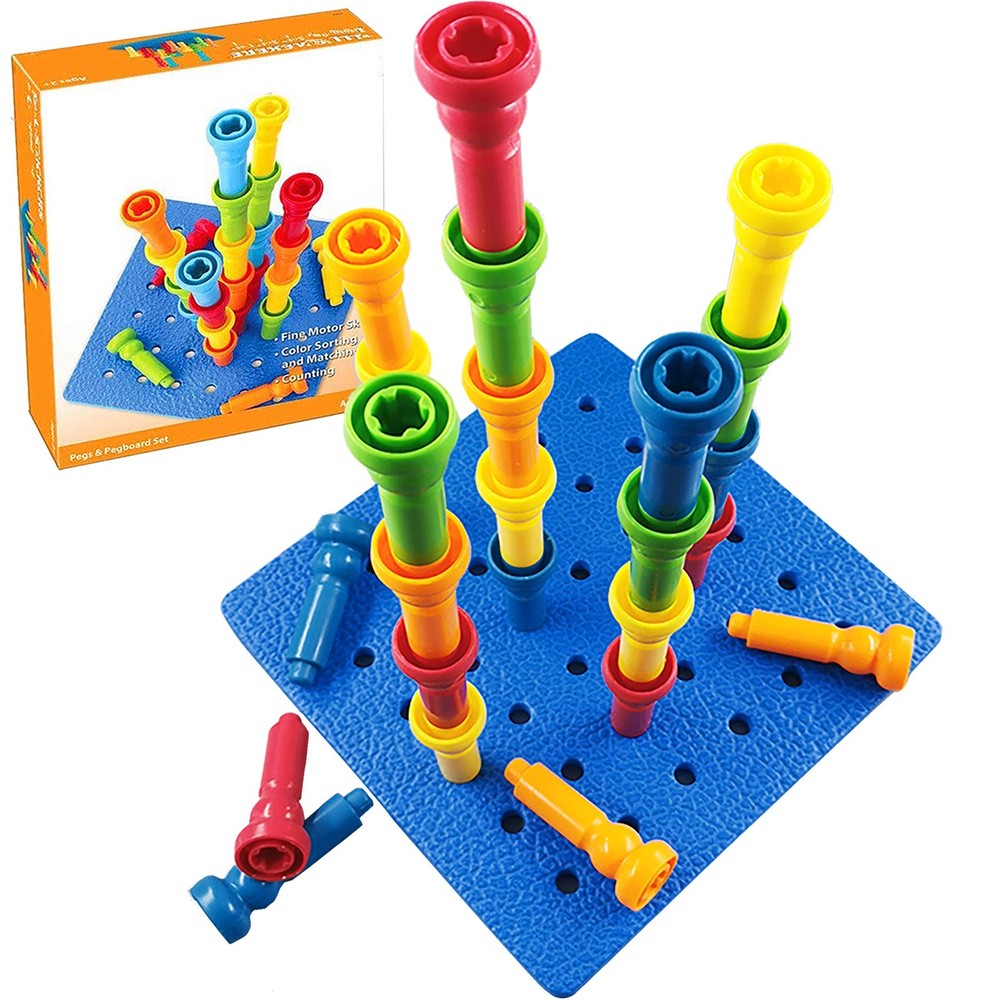 Peg Board Set Toys-Montessori Occupational Therapy Fine Motor Skills Toy, Sui…