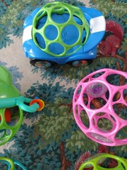 6 BABY OBALL Toys O BALL Rattle Multicolor Easy Grasp Balls Dumbbell Car A