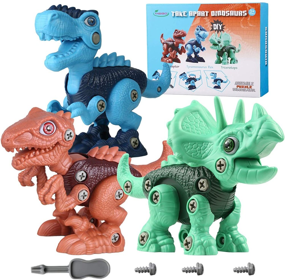 3PCS Dinosaur Toys for Kids 3-5, STEM Take Apart Dinosaur Toys, Educational