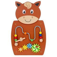 Horse Activity Wall Panel | Ages 18m+ | Montessori Sensory Wall Toy | 2 Activiti