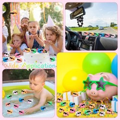 Syhood 150 Packs Mini Rubber Pigs Sunglasses Sets Pig Bath Toy Bulk Squeaky