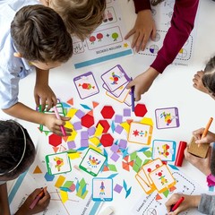 209 PCS Shapes Wooden Pattern Blocks for Kids,Geometric with Activity Cards a…