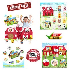 Musical Red Barn Farm Animal Toy Set: Educational Fun for Toddlers 12-18