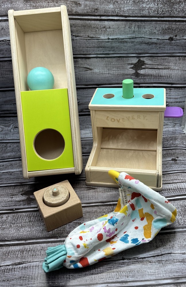 Lovevery The Thinker Play Kit 11-12 months PARTIAL Montessori Wood Toys Organic