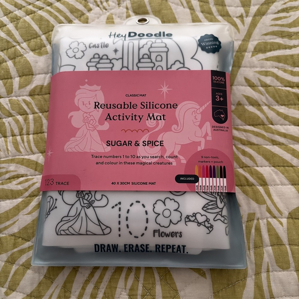 Hey Doodle Sugar & Spice Magical Creatures Reusable Silicone Mat Coloring