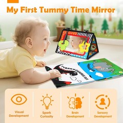 High-Contrast Tummy Time Sensory Set–Developmental Gift for Newborn-2DAY FREE DE