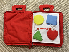 DEMOCA Red My Quiet Book Soft with Carrying Handle Basic Fine Motor Skills EUC