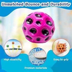 3PCS Mini Super High Bouncing Balls ToysRubber Space Toy for Kids