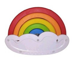 Rainbow Stacking Toy Cloud Plastic 6pc Set Hand Eye Coordination