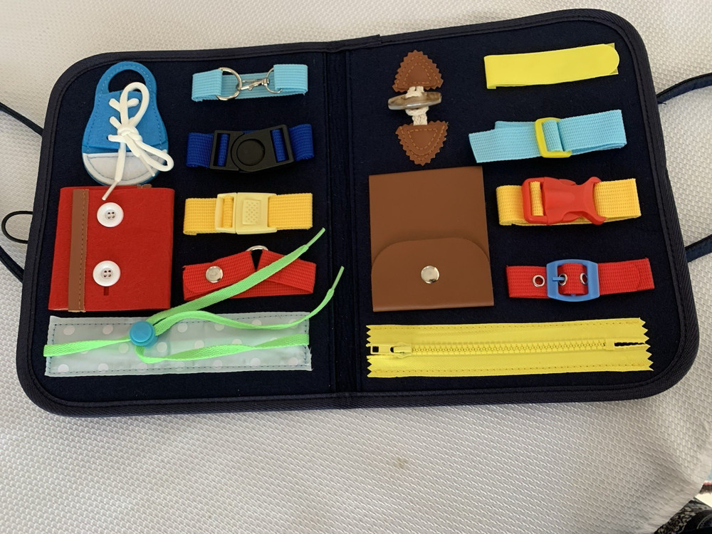 Busy Board Toy Activity Developing Sensory Board – Blue