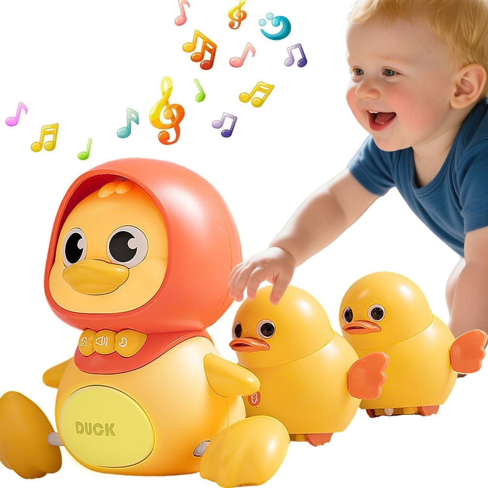 JUYEE Baby Toys 6-12 Months Set of 4 Magnetic Ducks Family, Tummy Time Toys w…
