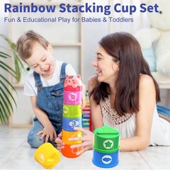 Baby Stacking Cups, Nesting Stacking Toys for Toddlers 1-3 Montessori Toys fo…