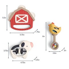 Itzy Ritzy Itzy Jamboree Rhythm and Rattles Gift Set Farm – 3pc