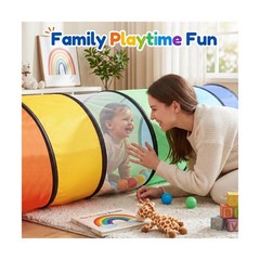 Kids Play Tunnel Tent for Toddlers, Colorful Pop Up Crawl Tunnel Toy for Baby…