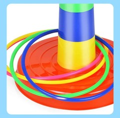 Children Throw Circle Game Ferrule Stacked Toys Fun Indoor Outdoor Parent-Child