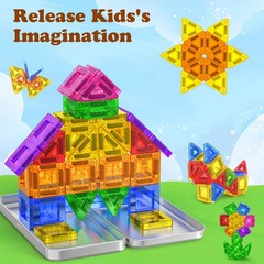 Magnetic Tiles Building Blocks Educational STEM Kids Toys Toddler Birthday Gift