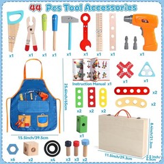 Kids Tool Set with Drill, Educational Montessori Toys for 3 Old Boys 44 Pcs …