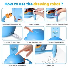 Drawing Robot for ,Doodle Bot Machine with 100 Cards,Montessori Painting Lear…