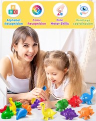 26PCS Dinosaur Alphabet Learning Toys for Toddlers Kids 3-5, Montessori Educatio