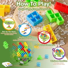 Lktvys Stacking Balance Game for Kids and Adults – 3D Colorful Dinosaur Block
