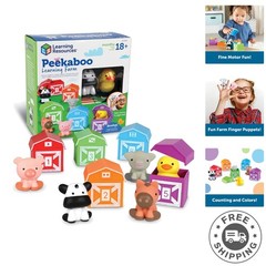 Colorful Peekaboo Learning Farm with 5 Animal Puppets – Ideal Gift for Kids