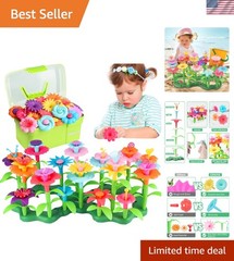 Multicolor Flower Garden Building Toy Set – 130 Pieces for Engaging Learning Fun
