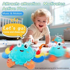 Baby Toys 1 Year Old 6-12 Month Tummy Time Toys Crawling Crab Musical Dancing…