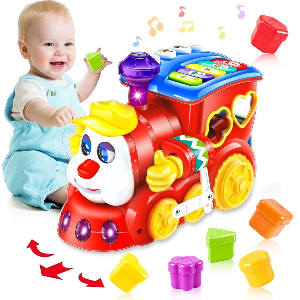 Baby Train Toy Musical Gift for 1 Year Old Boy Girl 6-12 Months Baby Learning