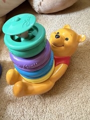 Disney Winnie the Pooh & Friends Baby Push Walker + Stacking Rings, Multicolor