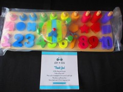 Developmental Toy New Learning Puzzle Wooden Numbers Shapes Colors 3 yrs and Up