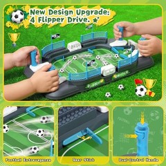 Soccer Board Game for Kids, Mini Foosball Table Game, Portable Tabletop