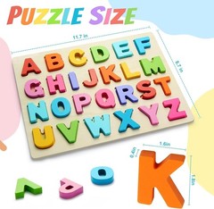 Wooden Puzzles for Toddlers, ABC Alphabet Puzzle, Learning Toys, Preschool Le…