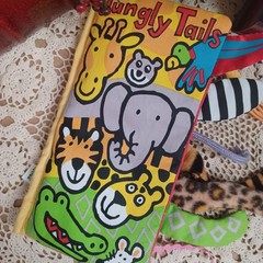 Anne Wilkinson for Jellycat Jungly Tails Jungle Animal Crinkle Baby Book EUC