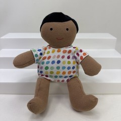Lovevery The Thinker Play Kit 11-12 Organic Cotton Baby Doll Tan Polka Dot Plush