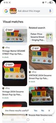 2004 Sesame Street Pop Up Toy Mattel Elmo Cookie Monster Oscar Tested No Sound