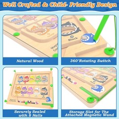Magnetic Color & Number Maze Toy – Montessori Counting & Matching Game for Kids