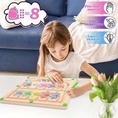 Magnetic Color & Number Maze Toy – Montessori Counting & Matching Game for Kids