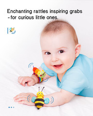 Baby Wrist Rattle & Foot Finder Set – Garden Bug Toys for 0-12 Months, Shower Gi