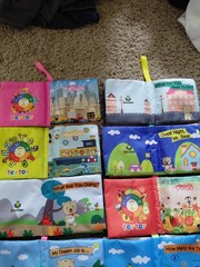 My First Soft Book,Nontoxic Fabric Baby Cloth lot Of 14 Crinkle Soft Book Teytoy