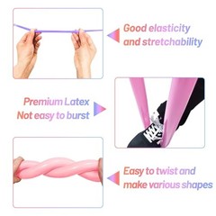 LXZFCRG Long Balloons with Pump, Premium Latex Twisting Balloons animal kit,