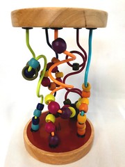 Battat B. Wood Bead Loopy Loo A-Maze Educational Wire Toy Colorful Beads 5″x8″