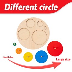 Montessori Toys for 3+ Years Old-Shape Puzzle Board,Wooden Peg Circle Puzzle,…