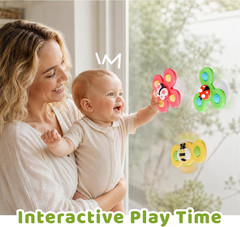 Strong Suction Cup Fidget Rotating Sensory Bath Toys for Baby Christmas Stocking
