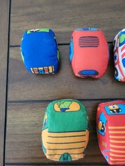 Melissa & Doug Baby Lot Of 7 Take Along Town Soft Cars Rattle Crinkle Squeak Toy