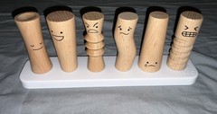 LOVEVERY Wooden Emotion Dolls & Stand Montessori Observer Play Peg People Set