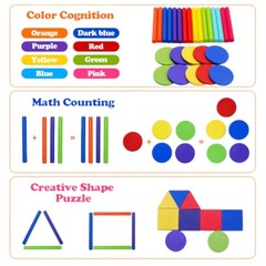 Montessori Wooden Color Sorting Shape Puzzle Toy for Toddlers