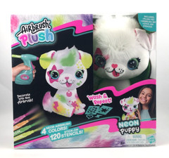 Puppy Toys for Kids Girls Airbrush Plush Neon Dog Glow in the Dark Stuffed NEW