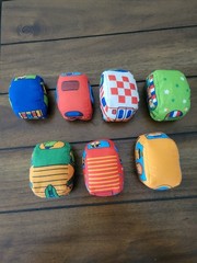 Melissa & Doug Baby Lot Of 7 Take Along Town Soft Cars Rattle Crinkle Squeak Toy