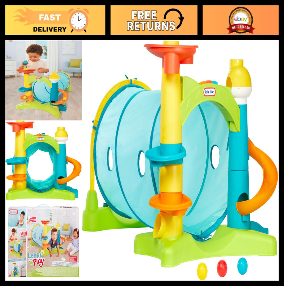 2-in-1 Activity Tunnel for Toddlers, Indoor Outdoor Playset, Fun for Ages 1-3