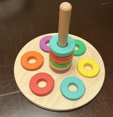 LOVEVERY Flexible Wooden Stacker w/ All 12 Rings Babbler Kit Montessori Toy
